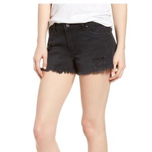 BP Frayed Hem Black Mid Rise Shorts